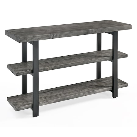 Pomona 48 Metal And Wood Media/Console Table, Slate Gray